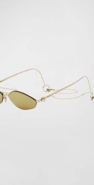 fendi iridia sunglasses gold|fendi geometric rimless aviator sunglasses.